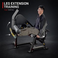 Machine Commerciale 2-en-1 en Acier pour Flexions et Extensions des Jambes Assises avec Fonctions de Sécurité pour l'Entraînement des Ischio-jambiers et des Quadricipèdes