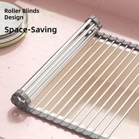 Égouttoir pliable personnalisable en acier inoxydable pour évier, égouttoir à vaisselle, égouttoir à bols et assiettes, égouttoir isolant thermiquement