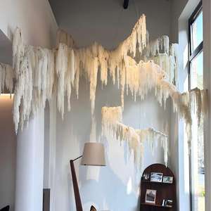 Bouquet de fleurs séchées traditionnelles éternelles, plantes suspendues préservées, installation murale, taille 1M, pour mariage, ouverture de maison, décoration intérieure - Product Image 6