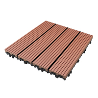 Revêtement de terrasse extérieur moderne en WPC à emboîtement double, étanche, ignifuge, antidérapant, durable, à grain de bois, carré et lisse