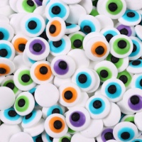 Bonbons pressés en forme d'yeux de monstre noirs géants, personnalisés pour Halloween, en gros, 100g, en bouteille, solides