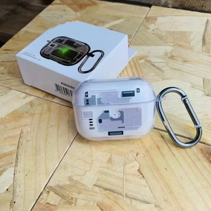 Funda de auriculares transparente con tecnología para Apple <span class=keywords><strong>Airpods</strong></span> <span class=keywords><strong>Pro</strong></span> <span class=keywords><strong>2</strong></span> Generation 3 <span class=keywords><strong>2</strong></span>, protectora, absorbente a prueba de golpes, anticaída con llavero - Product Image 6