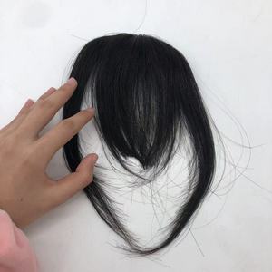 Popolare LONGFOR 100% Remy Indian Real Human Hair Extensions Frangia Sottile a Clip con Punta Smussata, Liscia Effetto Seta, Solo Colori Più Scuri - Product Image 6