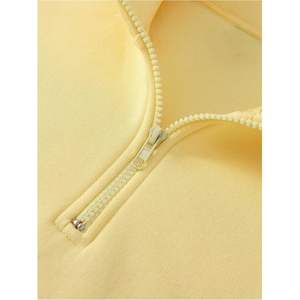 Sudadera personalizada para mujer con cremallera de un cuarto, cuello y manga larga, hombros caídos, estilo casual para otoño - Product Image 5