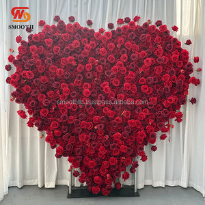 Decoración de Pared de Flores de Rosas Rojas para el Día de San Valentín, Decoración de Boda Personalizada de Fábrica, Fondo de Pared de Flores de 8 pies x 8 pies - Product Image 5