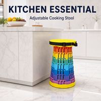 Spatule de préparation pratique pour comptoir, tabouret de cuisine rond en plastique pour îlot de cuisine, plan de travail, planche à épices, marchepied de cuisson