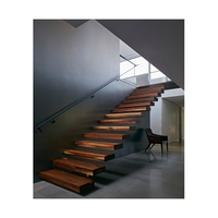 Escalier suspendu flottant certifié sécurité, avec support dissimulé renforcé, taille personnalisée, pour villa, escalier intérieur