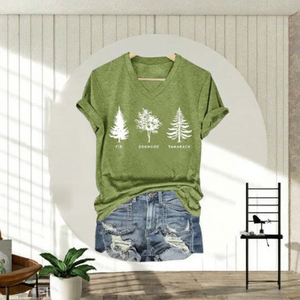Fir Dogwood <span class=keywords><strong>Tamarack</strong></span> Niedliches Rundhals-Tanktop aus Baumwollmischung mit kurzen Ärmeln, Foxtrot Delta Tango T-Shirt, Grün - Product Image 2