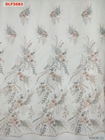Tissus de mariée en polyester 100% à prix d'usine étincelants nouvelle broderie perlée lourde avec tissu de robe en maille durable à paillettes