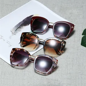 Vierkant Frame Cat Eye Zonnebril Voor Dames Grote UV400 Zwarte Mode Vrouwelijke Designer Womens Zonnebril Zomer