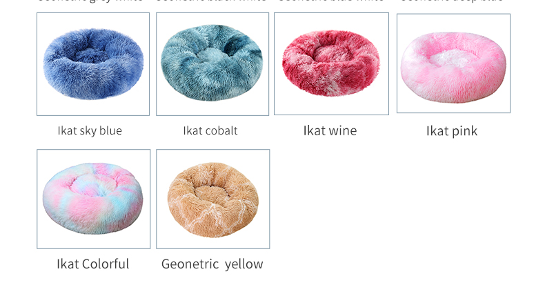 Dropshipping Fluffy Round Calming Bed Waterproof Pet Bed Dog Bed