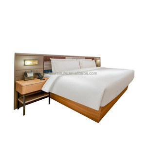 Hotel Furniture Factory Custom Economical MDF Panel Wood Modern King <b>Queen</b> <b>Bed</b> Sets With Upholstered Wood Headboard Nightstands - Product Image 2