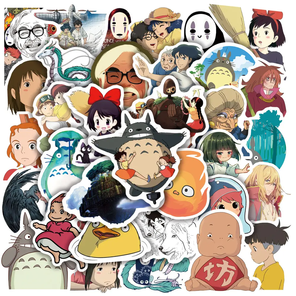 New 50PCS Miyazaki Hayao manga cute cartoon characters mixed totoro sticker