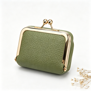 High End Luxury Kiss Lock Mini Storage Pouches Premium Faux Leather For Fashion <b>Small</b> Accessory Gift Packaging - Product Image 1