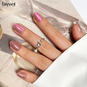 Easywell Nouveaux 30 faux ongles à presser faits <span class=keywords><strong>maison</strong></span> en acrylique effet œil de chat avec étiquette privée personnalisée, capsules d'ongles en gel souple, vente en gros - Product Image 1