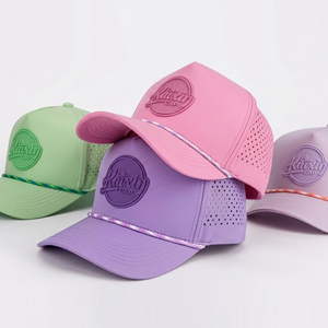 Wholesale Custom Silicone Patch Logo Laser Cut Perforated Golf Hat Waterproof <strong>Quick</strong> <strong>Dry</strong> 5 Panel Rope Baseball <strong>Cap</strong> - Product Image 3