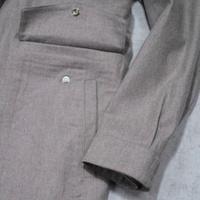 Veste safari unisexe en cachemire gris, tissu italien LP, col montant, fermeture éclair sur le devant, blazer décontracté, hiver, doublure en polaire ODM