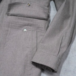 Veste safari unisexe en cachemire gris, tissu italien LP, col montant, fermeture éclair sur le devant, blazer décontracté, hiver, doublure en polaire ODM - Product Image 6
