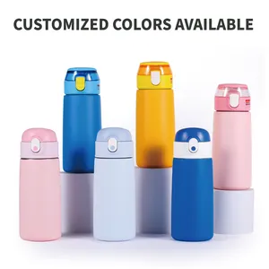 Kids Cleanable Water Bottle With Straw And Spill-Proof Lid Dishwasher Safe