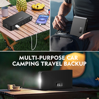 Power Bank Booster Aki Mobil 16000mAh Portabel, Starter Jumper Motor Truk, Layar Digital, Lampu LED, Paket Baterai Lithium