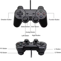 Manette de jeu USB à vibration unique pour Android PC Ordinateur Contrôleur de jeu filaire Manette de jeu Manette de jeu vidéo pour PC