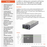 Module redresseur de puissance télécom Vertiv R48-2000e3 48V 30A 2000W simple Emerson, entrée AC 85-300V, 105x130x340mm, neuf et original