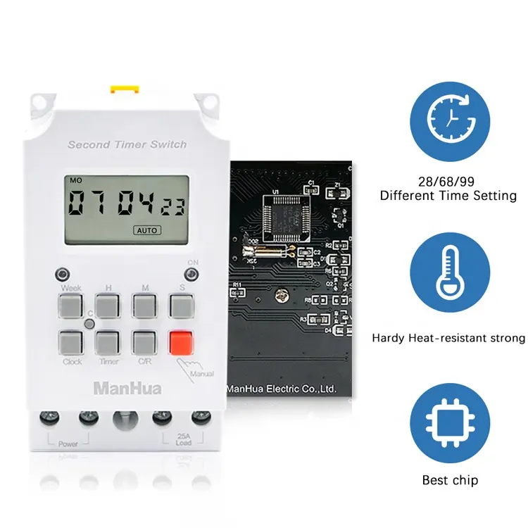 MT316S 25A 110VAC 28 On/Off Din Rail Weekly Countown Timer Electric Programmable Microcomputer Control Timer Switch