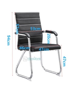 Nuova Sedia <span class=keywords><strong>da</strong></span> Ufficio Foshan Senza Ruote in Pelle PU <span class=keywords><strong>con</strong></span> 4 Gambe e Braccioli per Conferenze, Reception, Visitatori e Sale d'Attesa Aziendali - Product Image 3