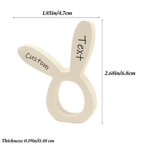 Anneaux de serviette en bois faits main, écologiques, avec motif oreilles de lapin - En stock pour la décoration de table de Pâques et la décoration intérieure - Product Image 3