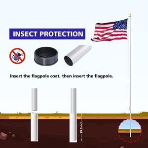 Asta de bandera de patio de aleación de aluminio plateado de alta calidad con múltiples tamaños disponibles para empresas de hoteles y parques infantiles - Product Image 3