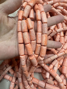 Nhuộm San Hô Màu Hồng Thiên Thần Da Đào San Hô Mịn Ống Hình Dạng Tự Nhiên Lỏng Hạt - Product Image 3