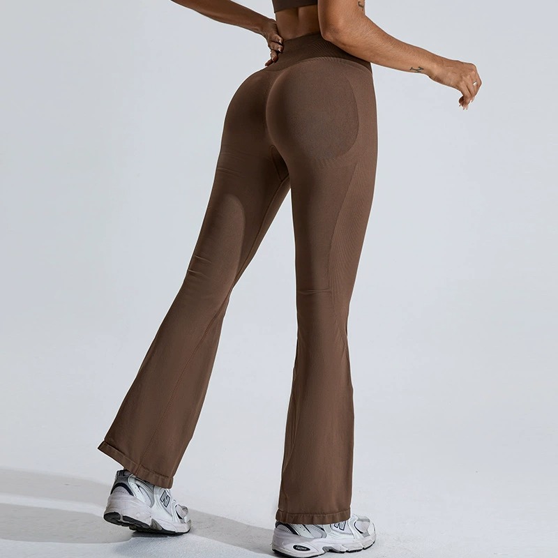 Women's High Waist Seamless Workout Flared Leggings Hip Lift Plus Size Spandex/Nylon 250g Elastic Waist Full Length Spring Yoga