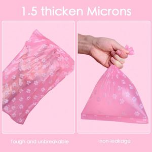 9x13 Inches <b>Pink</b> Thickened Leakproof Lavender Scent Biodegradable Portable Eco-Friendly <b>Dog</b> Poop Bags - Product Image 4