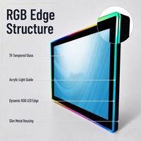 Monitor de Pantalla Táctil de 21.5, 23.8, 27, 32 y 43 Pulgadas, Monitor para Juegos con Luces LED, Pantalla LED para Máquinas de Juegos de Habilidad y Máquinas de Diversión