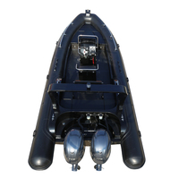 Bateau pneumatique de pêche sportive Haohai RIB760B en PVC/Hypalon, capacité 13 personnes, moteur hors-bord, durable et léger