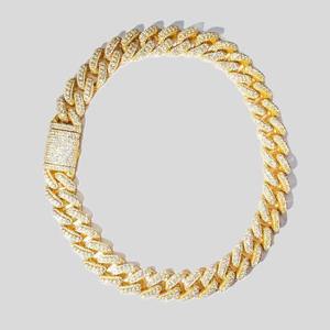 Collar de Cadena Cubana con Diamantes y Acabado Dorado de Estilo Urbano de Lujo para Hombre, Joyería de Moda al por Mayor - Product Image 1