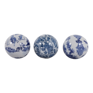 Orbe in Ceramica Stile Chinoiserie Classico, Elemento Decorativo per Casa, Bagno, Ufficio, Soggiorno, Esposizione su Scaffale - Product Image 3