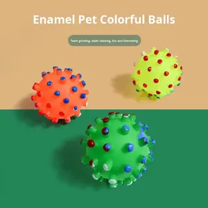 Köpek ve Kedi Oyuncağı Sesli Top Vinil Küçük Dikenli İnteraktif Diş Temizleme ve Çiğneme Eğitimi Oyuncağı İç/Dış Mekan Kullanımı Toptan Satış - Product Image 4