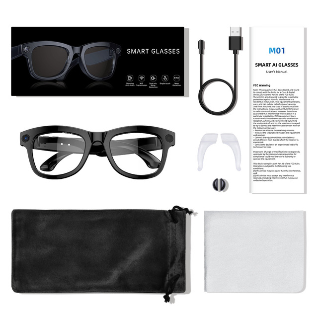 M01 Pro Smart Glasses Camera Chat GPT Music Call ENC Noise Cancellation Sunglass WiFi Connection AI Translate Sport 1080P Video