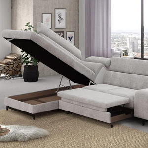 Juego de sofá europeo para sala de estar, muebles en forma de L, sofá <span class=keywords><strong>cama</strong></span> suave con funda, sofá <span class=keywords><strong>cama</strong></span> plegable extraíble para apartamento - Product Image 6