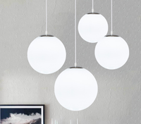 APCITL Vente Chaude Suspension Décorative de Plafond en Fer Art Déco avec Verre Laqué, Luminaire Suspendu Simple à LED Dimmable pour Chambre, Maison, Bureau