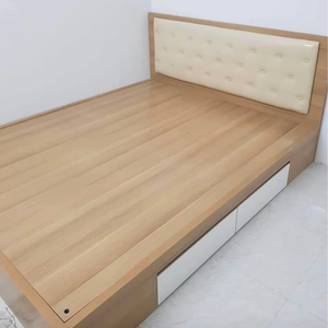 Cadre de lit de rangement moderne en bois massif avec espace de rangement relevable hydraulique, mobilier de chambre minimaliste - Product Image 2