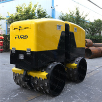 Compacteur routier télécommandé de 1,6 tonne, rouleau vibratoire hydraulique à double tambour