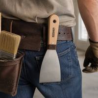 Couteau à mastic en acier inoxydable avec manche ergonomique en bois léger