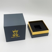 Individuelles Logo Schwarze Starre Papier-Quadratbox für Attar-Parfümflaschen mit Schultergriff und EVA-Schaumstoff für Parfüm- und Kerzenverpackungen