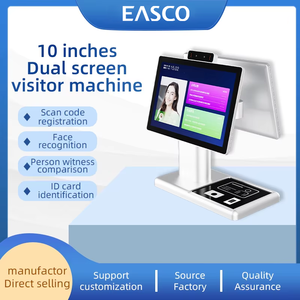 Modelo de escritorio Pantalla táctil Aleación de aluminio Sistema de <span class=keywords><strong>Control</strong></span> de Acceso Inteligente de doble cara Máquina de registro de visitantes - Product Image 6