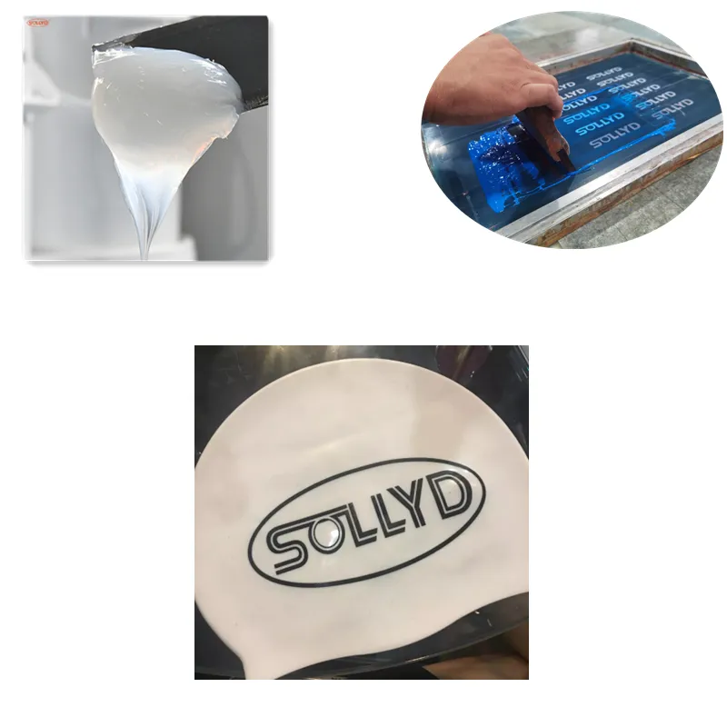 SOLLYD China fabrica tinta de serigrafía tinta de silicona impresa en productos de silicona gorros o pulseras de natación