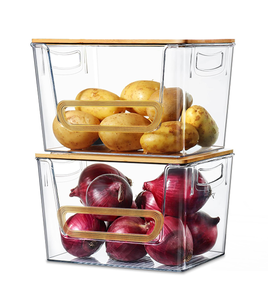 Contenitori Moderni Rettangolari Trasparenti Bliss Bins con Coperchi Apribili, Impilabili, in Plastica per Organizzazione <span class=keywords><strong>Cucina</strong></span>, Sicuri per Alimenti e Rifiuti - Product Image 5