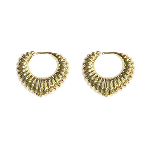 Pendientes de aro de oro de 18 quilates, pendientes de croissant retorcidos con aro Huggie chapado en oro, pendientes de aro pequeños para mujer, regalos de joyería - Product Image 1