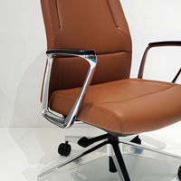 Chaise de bureau de direction à dossier haut, réglable en hauteur, avec structure en aluminium, pivotante, pour la maison, le bureau, l'école, l'hôpital